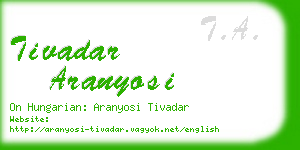 tivadar aranyosi business card